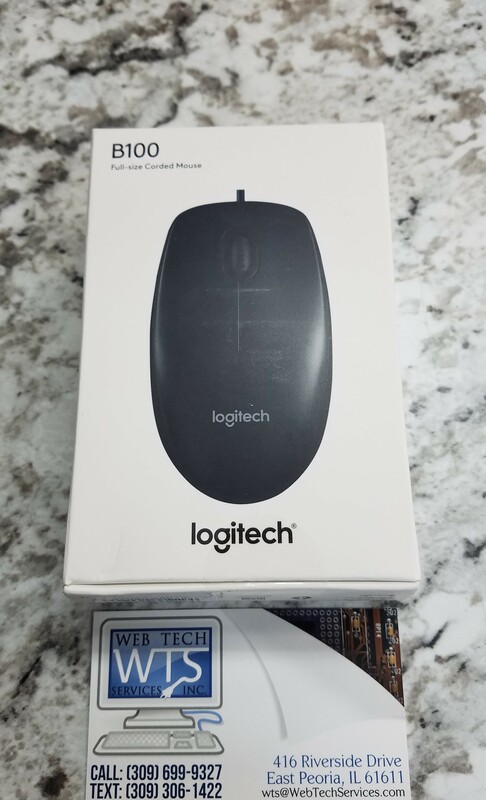 Logitech B100 Corded Mouse - Computer Repair Peoria Illinois - Web Tech